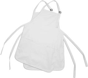 img 4 attached to 🍽️ DALIX Spun Poly Cotton Kitchen Aprons with 2 Pockets, ideal for Commercial Restaurants and Homes, 2 Pack in White