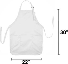 img 2 attached to 🍽️ DALIX Spun Poly Cotton Kitchen Aprons with 2 Pockets, ideal for Commercial Restaurants and Homes, 2 Pack in White