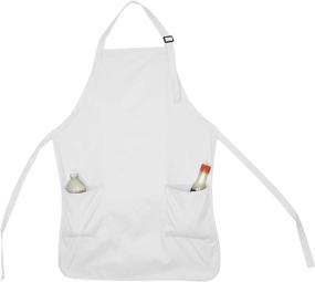 img 3 attached to 🍽️ DALIX Spun Poly Cotton Kitchen Aprons with 2 Pockets, ideal for Commercial Restaurants and Homes, 2 Pack in White