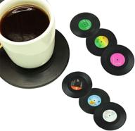 🎶 enhance your tabletop with morecome spinning record coasters coaster: perfect decorative coasters for music lovers logo