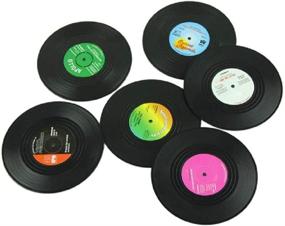 img 2 attached to 🎶 Enhance Your Tabletop with Morecome Spinning Record Coasters Coaster: Perfect Decorative Coasters for Music Lovers