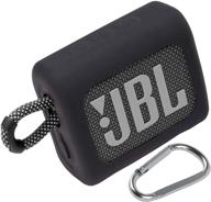 co2crea silicone carrying case replacement for jbl go3 go 3 waterproof ultra portable bluetooth speaker (silicone black case) logo