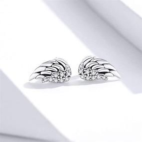 img 1 attached to Hypoallergenic Sterling Silver Christmas Earrings for Girls' Jewelry