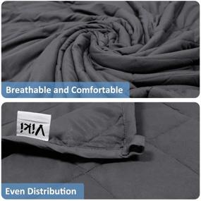 img 2 attached to Viki Cooling Weighted Blanket 15 lbs, Full Size 48''x72'', Dark Grey – Soft Heavy Blanket with Glass Beads