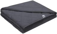 viki cooling weighted blanket 15 lbs, full size 48''x72'', dark grey – soft heavy blanket with glass beads logo