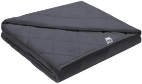 img 4 attached to Viki Cooling Weighted Blanket 15 lbs, Full Size 48''x72'', Dark Grey – Soft Heavy Blanket with Glass Beads