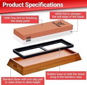 img 2 attached to 🔪 TATARA Japanese Whetstone 1000/6000 Grit Double-Sided Knife Sharpening Stone Kit with Honing Guide, Non-Slip Bamboo Base – Best Waterstone Sharpener for Efficient Blade Restoration