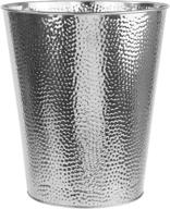 hammered stainless steel bathroom wastebasket bin - 5l/1.32 gallon, chrome finish by home basics logo