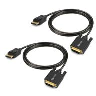 🔌 6 feet displayport to dvi cable 2-pack by ukyee - gold-plated dp to dvi-d male adapter for pc, laptop, hdtv, projector, monitor & more logo