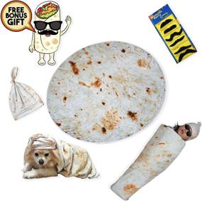 img 1 attached to Ultimate Burrito Fun: Jumbo Tortilla Taco Blanket - Funny Novelty Throw for College Students, Teens, and Family - 4FT Diameter