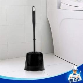 img 2 attached to Efficient Set of 3 MR.SIGA Black Toilet Brushes with Holder
