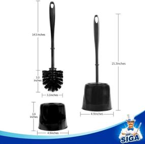 img 3 attached to Efficient Set of 3 MR.SIGA Black Toilet Brushes with Holder