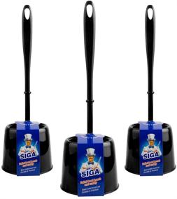 img 4 attached to Efficient Set of 3 MR.SIGA Black Toilet Brushes with Holder