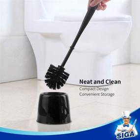 img 1 attached to Efficient Set of 3 MR.SIGA Black Toilet Brushes with Holder