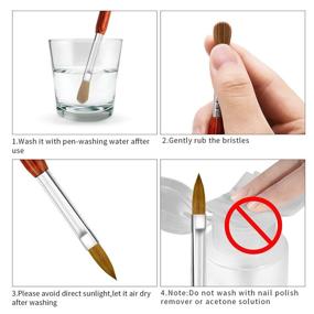 img 1 attached to Kolinsky Acrylic Bristles Professional Painting Foot, Hand & Nail Care