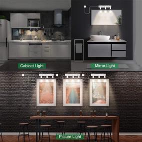 img 1 attached to 🔦 BIGLIGHT LED Track Light - Dimmable Accent Lighting with 3 Rotatable Heads - Plug-in Spotlight with Remote Control - Highlighting Kitchen Counter Cabinet Gallery Picture Bathroom Basement Artwork