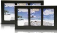 klikel 5x7 black picture frame set - triple opening collage frame - gallery wall photo frame - 3 photo collage frame - set of 2 frames логотип