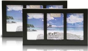 img 1 attached to Klikel 5x7 Black Picture Frame Set - Triple Opening Collage Frame - Gallery Wall Photo Frame - 3 Photo Collage Frame - Set of 2 Frames