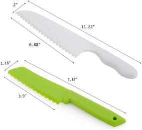 img 3 attached to 🔪 Набор из 6 нейлоновых ножей ONUPGO для кухни и выпечки для детей: красочные пластиковые ножи с зазубренными краями, безопасные для детей, ножи для готовки с прочной рукояткой.
