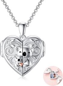 img 4 attached to 🐨 Sterling Silver Koala Heart Locket Necklace: Perfect Gift for Girlfriend, Couples, Sister, Daughter, or Mother