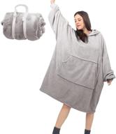 🧥 cozy and stylish oversized hoodie sweatshirt blanket for women - super soft fleece material, giant pocket included! logo
