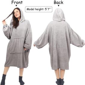 img 3 attached to 🧥 Cozy and Stylish Oversized Hoodie Sweatshirt Blanket for Women - Super Soft Fleece Material, Giant Pocket Included!