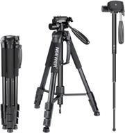 📷 neewer portable aluminum camera tripod monopod 70"/177cm with 3-way swivel pan head and carrying bag – dslr, dv video camcorder compatible logo