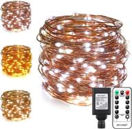 erchen dual-color led string lights: 66 ft 200 leds, dimmable copper wire, 8 modes & remote control - perfect for indoor/outdoor christmas decor (warm white/white) логотип