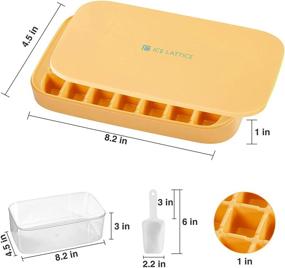 img 1 attached to Reusable Ice Cube Tray with Lid and Scoop - Mold for Making 28 Small Square Ice Cubes, 0.3Oz each, ideal for Chingling Cocktails and Milk Tea (Orange)