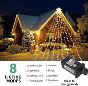 img 1 attached to Enhance Your Outdoor Décor with 349 LED Star String Lights - Christmas Tree Topper Included! Perfect for Yard, Weddings, and Parties - Warm White Ambiance