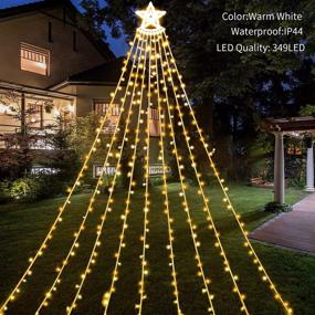 img 2 attached to Enhance Your Outdoor Décor with 349 LED Star String Lights - Christmas Tree Topper Included! Perfect for Yard, Weddings, and Parties - Warm White Ambiance