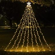 enhance your outdoor décor with 349 led star string lights - christmas tree topper included! perfect for yard, weddings, and parties - warm white ambiance логотип