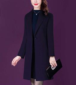 img 1 attached to Aprsfn Womens Elegant Mid Length Windproof Women's Clothing for Coats, Jackets & Vests