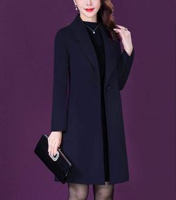 img 2 attached to Aprsfn Womens Elegant Mid Length Windproof Women's Clothing for Coats, Jackets & Vests