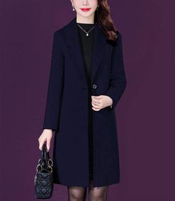 img 3 attached to Aprsfn Womens Elegant Mid Length Windproof Women's Clothing for Coats, Jackets & Vests