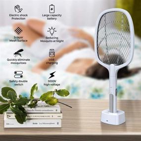 img 1 attached to 🦟 Luckybay Electric Mosquito Fly Swatter: Effective Rechargeable Bug Zapper Lamp Racket for Indoor & Outdoor Use