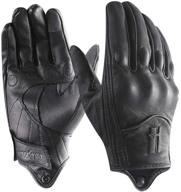 men's harssidanzar leather motorcycle gloves with touch screen functionality - gm028 (riding and driving) logo