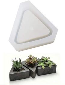 img 4 attached to 🔁 Versatile DIY Silicone Mold for Handmade Ceramic Clay, Concrete Planter, Cake, Pizza, Jelly - Microwave and Freezer Safe with a Unique Triangular Curve