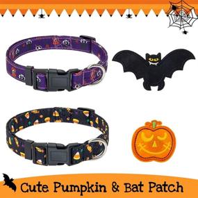 img 1 attached to 🎃 Halloween Dog Collars - 2 Pcs Soft Adjustable Bat Pumpkin Pet Collar Accessories for Puppies, Kitties, and Small Pets: A Perfect Outfit for Spooky Season!