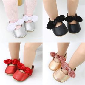 img 3 attached to 👶 BENHERO Infant Baby Girls Shoes Mary Jane Flats, Bowknot Soft Leather Non-Slip Toddler First Walker Princess Dress Shoes, Baby Moccasins for Girls