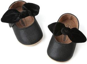 img 2 attached to 👶 BENHERO Infant Baby Girls Shoes Mary Jane Flats, Bowknot Soft Leather Non-Slip Toddler First Walker Princess Dress Shoes, Baby Moccasins for Girls