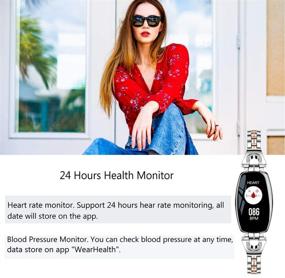 img 2 attached to 🌟 Women's Silver Exquisite Smart Watch with Blood Pressure, Heart Rate, and Sleep Monitoring - Fitness Tracker