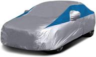 🚗 titan lightweight car cover - compact sedan - toyota corolla, sentra & more - waterproof & 185 inches - driver-side door zipper (bondi blue) logo