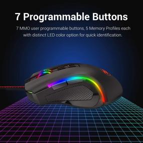 img 2 attached to Redragon M602 RGB Wired Gaming Mouse – RGB Spectrum Backlit Ergonomic Mouse with Griffin Programmable Buttons and 7 Backlight Modes – Adjustable DPI up to 7200 – Ideal for Windows PC Gamers (Black)