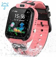 waterproof kids smartwatch with gps tracker, call message alarm sos camera cell phone watch for children – perfect for boys and girls (pink) logo