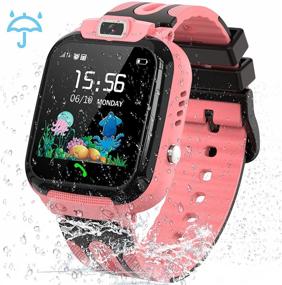 img 4 attached to Waterproof Kids Smartwatch with GPS Tracker, Call Message Alarm SOS Camera Cell Phone Watch for Children – Perfect for Boys and Girls (Pink)