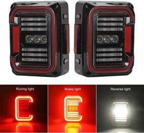 img 3 attached to 20-ваттные сверхяркие задние света с LED-технологией, соответствующие нормам DOT и EMC, для 🚦 Jeep Wrangler JK&amp;JKU 2007-2017 - тормозные, задний ход, задние фонари для движения днем.