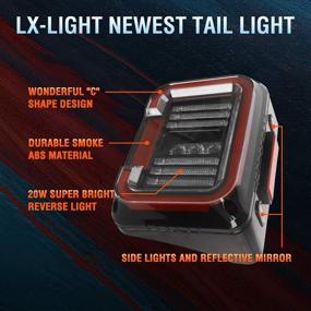 img 2 attached to 20-ваттные сверхяркие задние света с LED-технологией, соответствующие нормам DOT и EMC, для 🚦 Jeep Wrangler JK&amp;JKU 2007-2017 - тормозные, задний ход, задние фонари для движения днем.