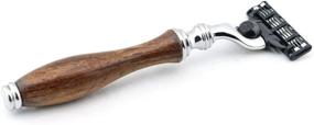 img 2 attached to Haryali Mens Shaving Safety Razor with Wooden Handle - A Blend of Style and Functionality