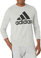 adidas men's basic badge of sport long sleeve tee: top-notch comfort and style logo